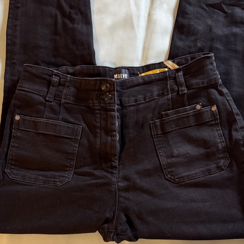 Maeve full length black Denim Jeans, size 32